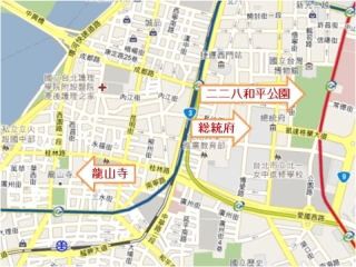 地図：龍山寺・２２８和平公園・総統府.jpg